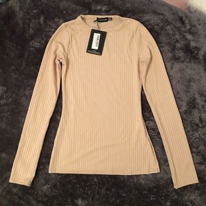 Beige/Nude Ribbed Long Sleeve
